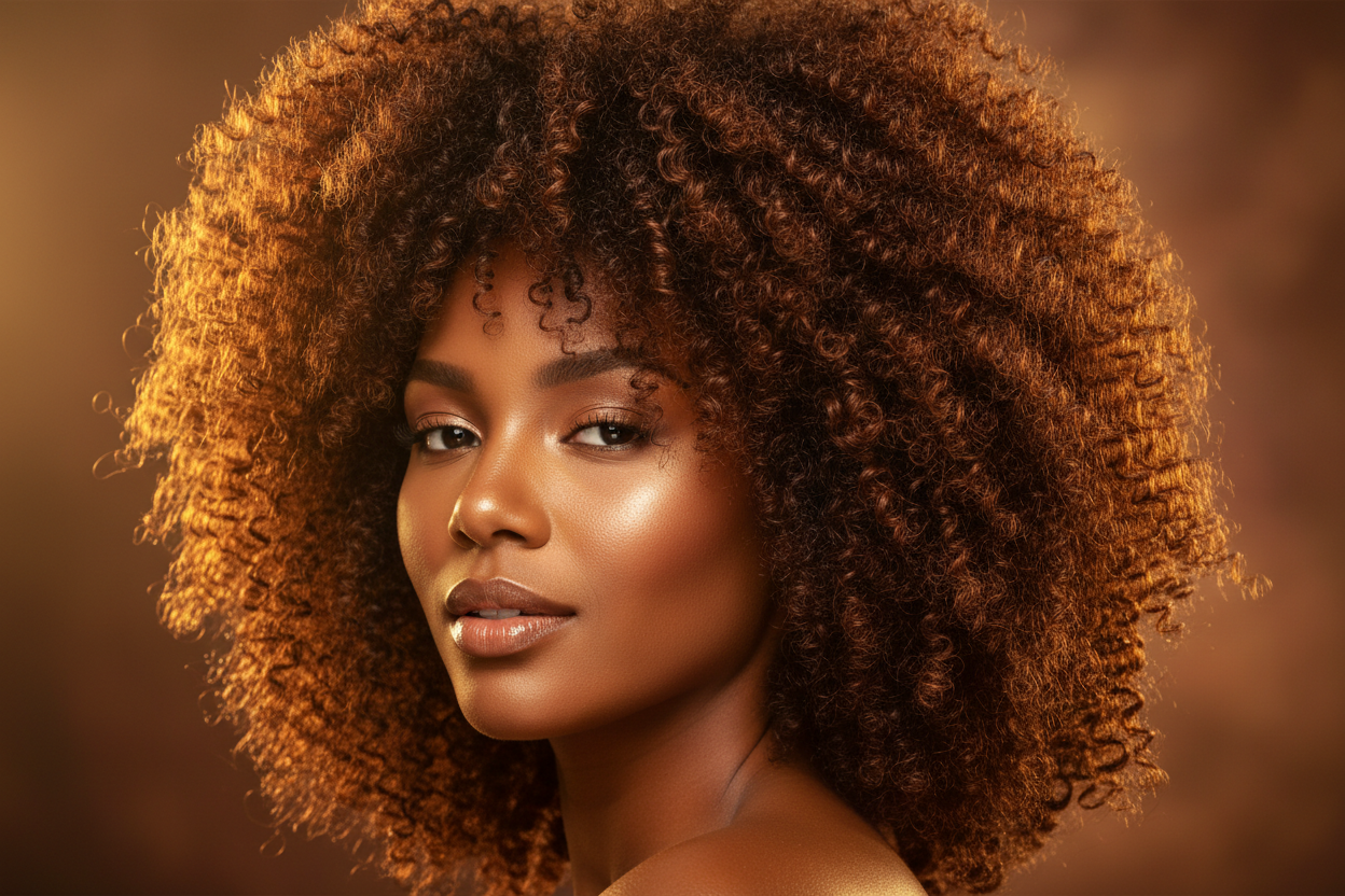 Black woman with voluminous natural curls